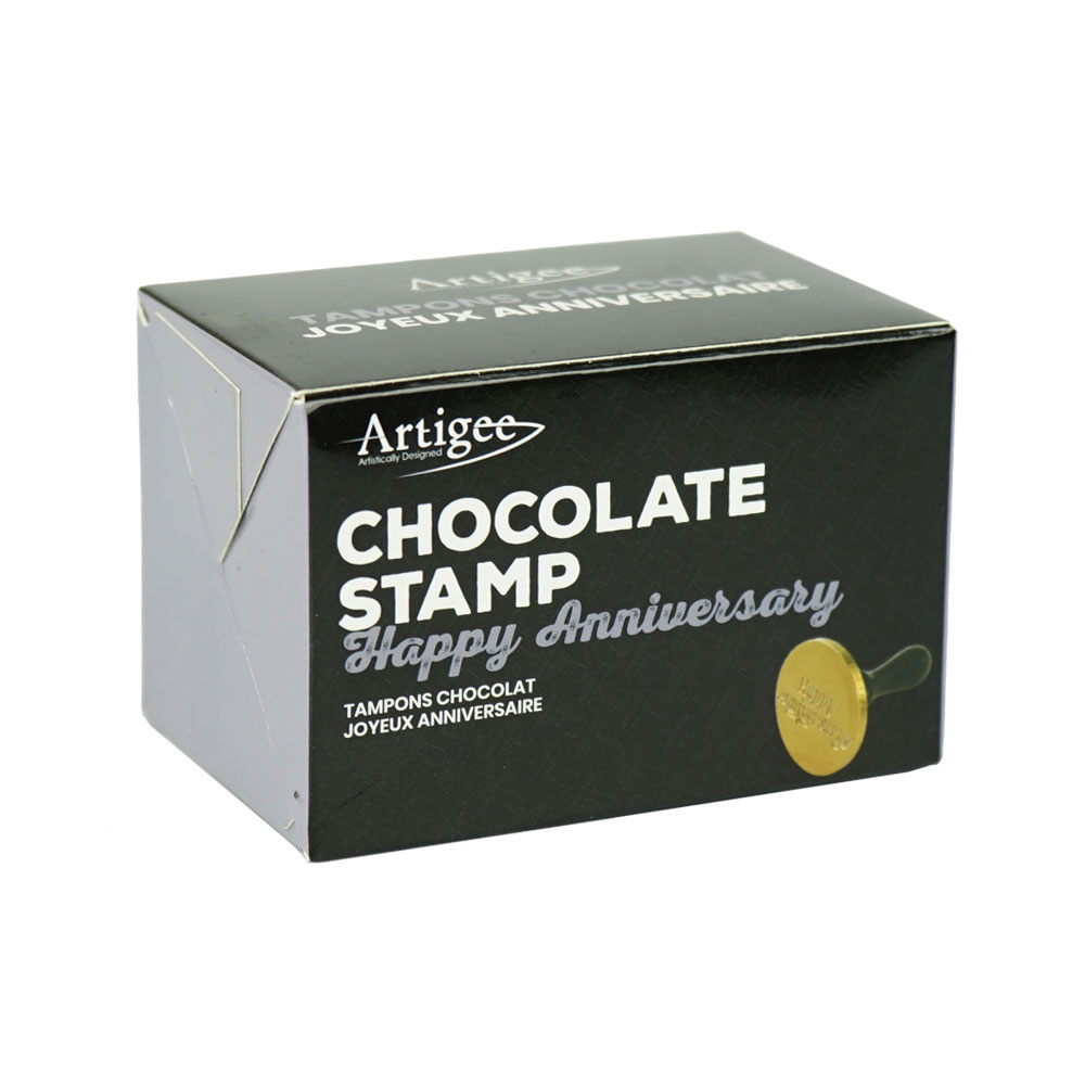 Happy Anniversary Chocolate Stamp 60mm 1 pc Artigee