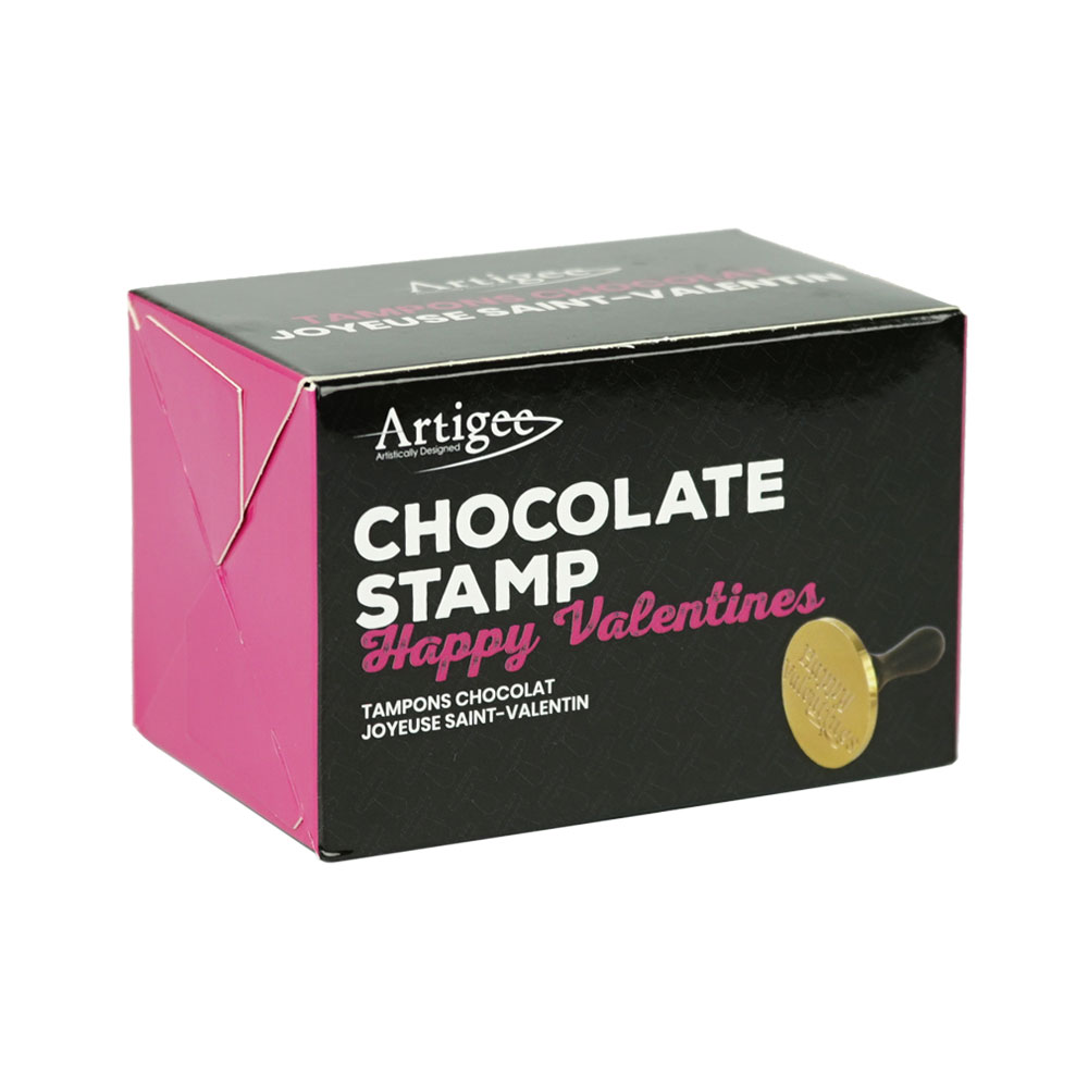 Happy Valentines Chocolate Stamp 60mm 1 pc Artigee