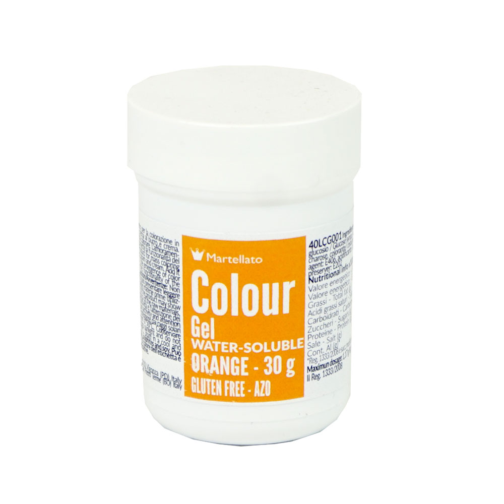 Colour Gel Orange Water-Soluble 30 g Martellato