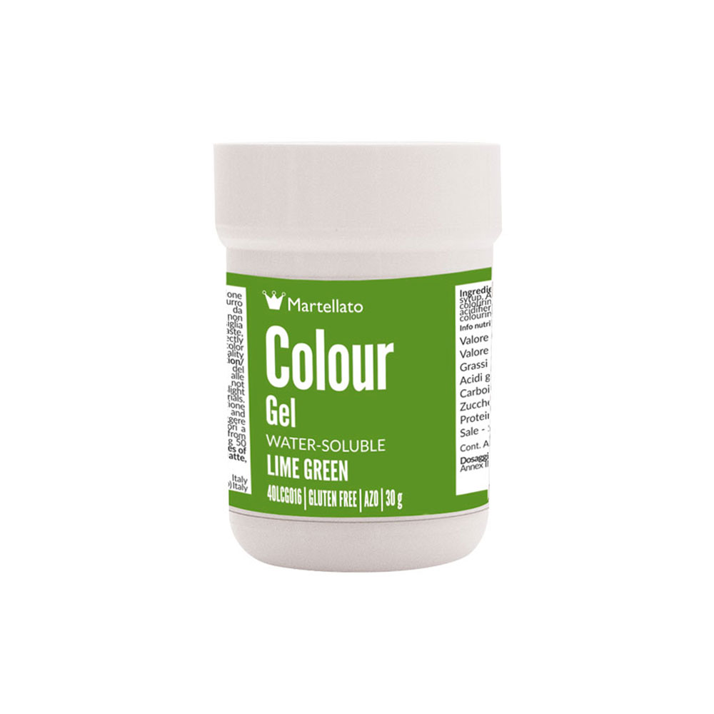 Colour Gel Lime Green Water-Soluble 30 g Martellato