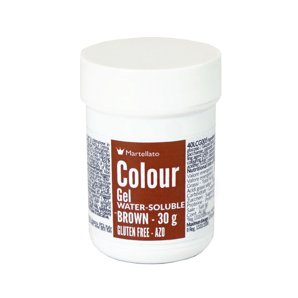 Colour Gel Brown Water-Soluble 30 g Martellato