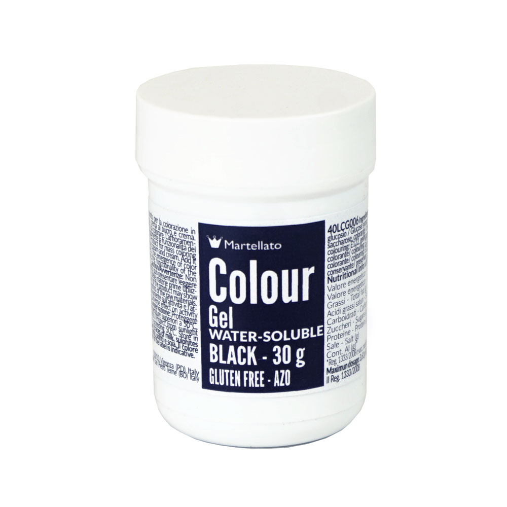 Colour Gel Black Water-Soluble 30 g Martellato