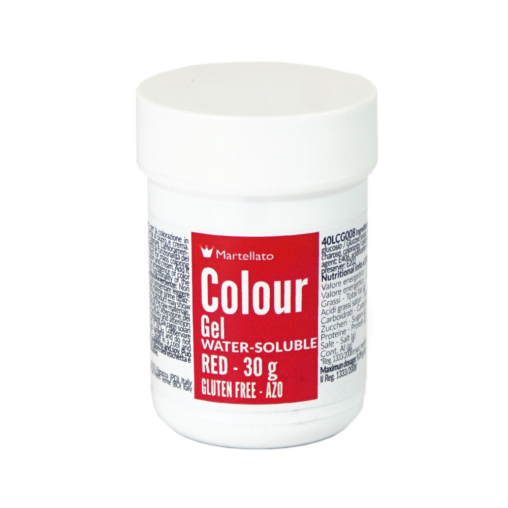 Colour Gel Red Water-Soluble 30 g Martellato