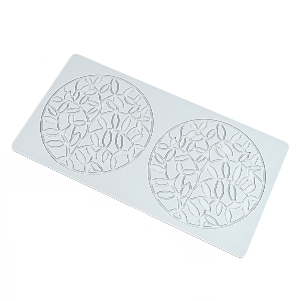Silicone Mold Lace Mat Round Floral 2 cavity 1 pc Artigee