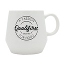 Qualifirst Ceramic Mug White with Black Logo 530ml 1 ct Qualifirst