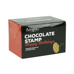 [ARTG-7984] Happy Holidays Chocolate Stamp 60mm 1 pc Artigee